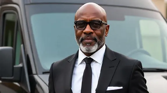 Professional chauffeur for black car service Dallas