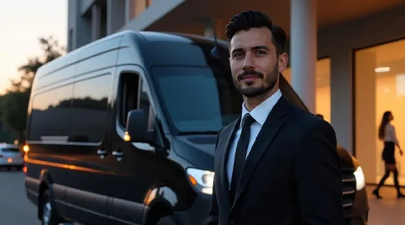 Luxury black car at Dallas Love Field Airport