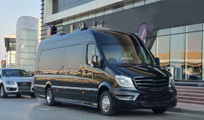 Luxury black car at Dallas Love Field Airport